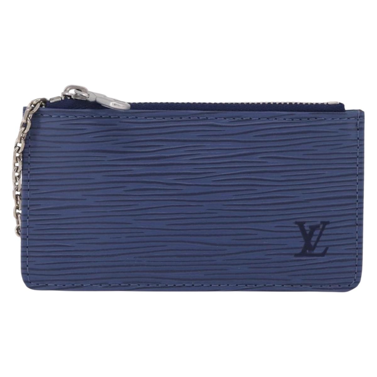 LOUIS VUITTON Epi Pochette Cles Coin Purse Blue Myrtille M6380G LV Auth ki6951V