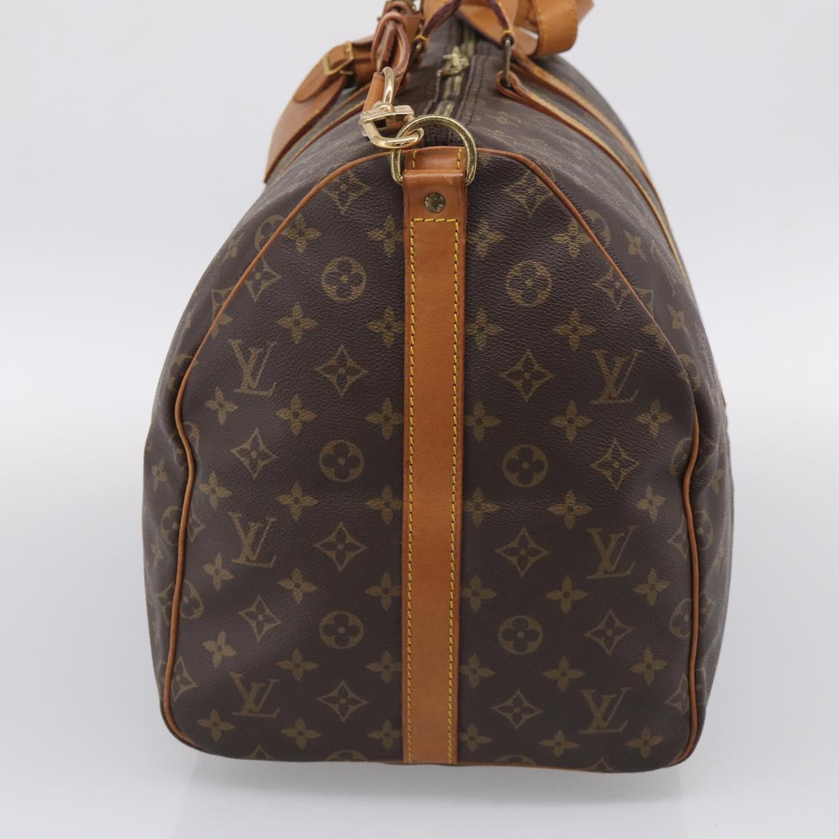 LOUIS VUITTON Monogram Keepall Bandouliere 55 Boston Bag M41414 LV Auth ki6956V