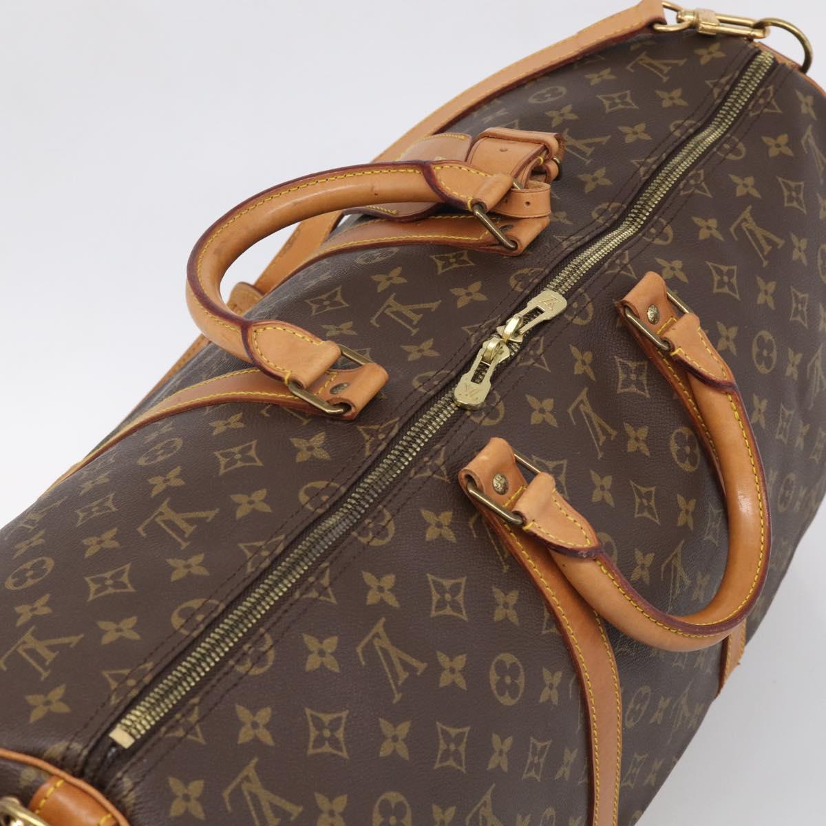LOUIS VUITTON Monogram Keepall Bandouliere 55 Boston Bag M41414 LV Auth ki6956V
