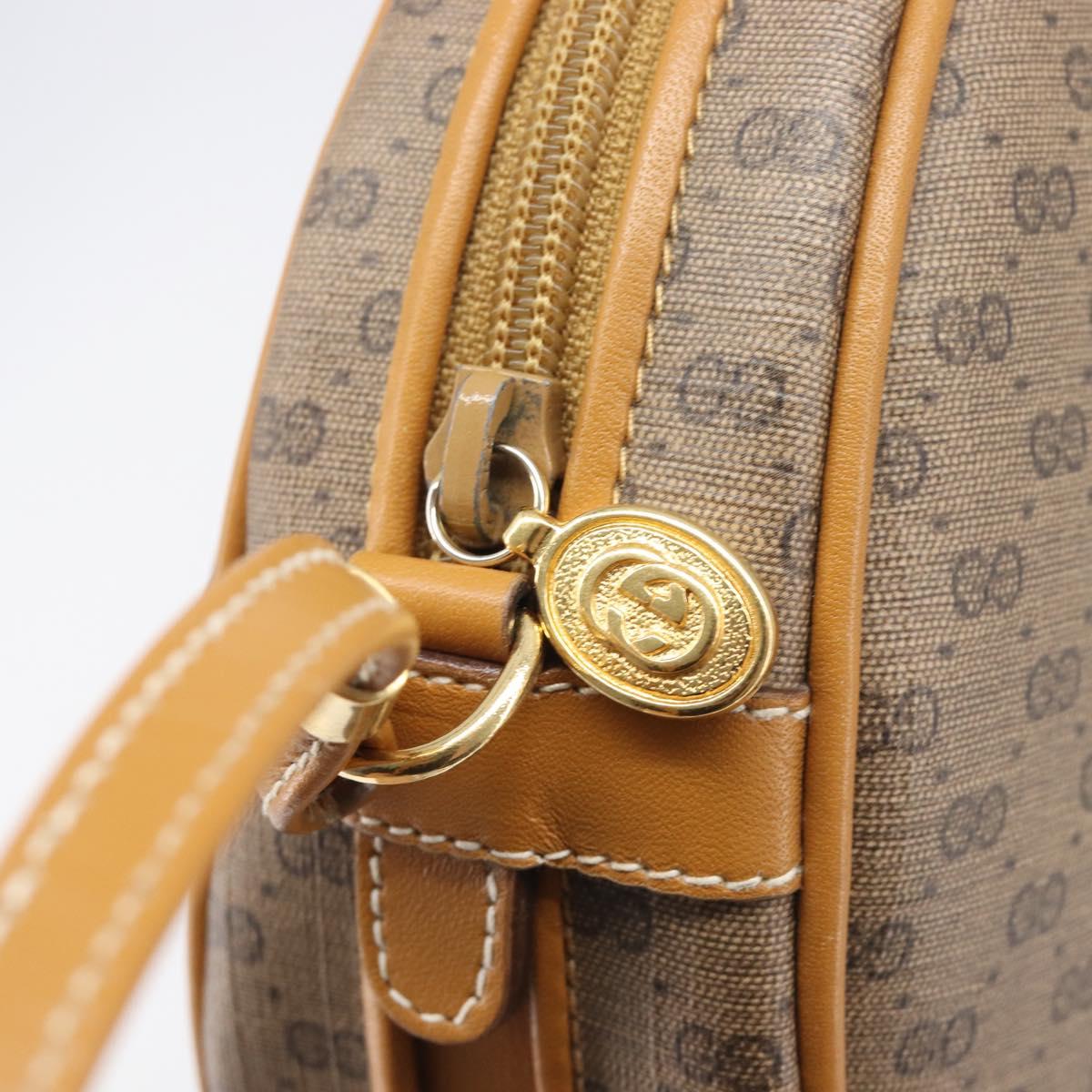 GUCCI Micro GG Shoulder Bag PVC Beige Gold Tone 007 104 0088 Auth ki6962