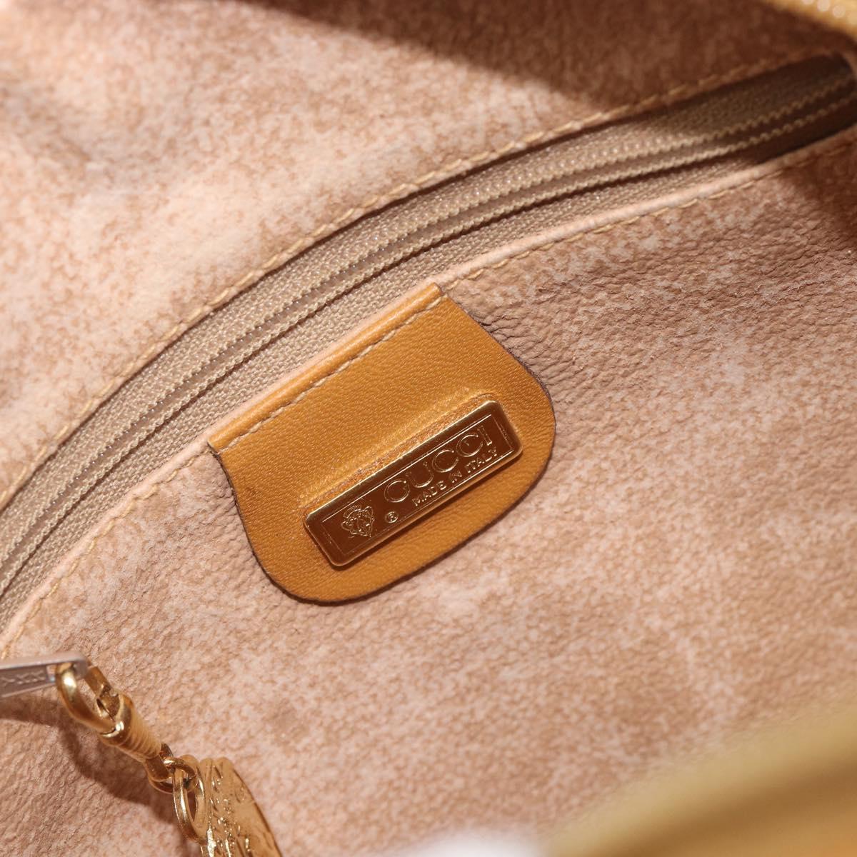 GUCCI Micro GG Shoulder Bag PVC Beige Gold Tone 007 104 0088 Auth ki6962