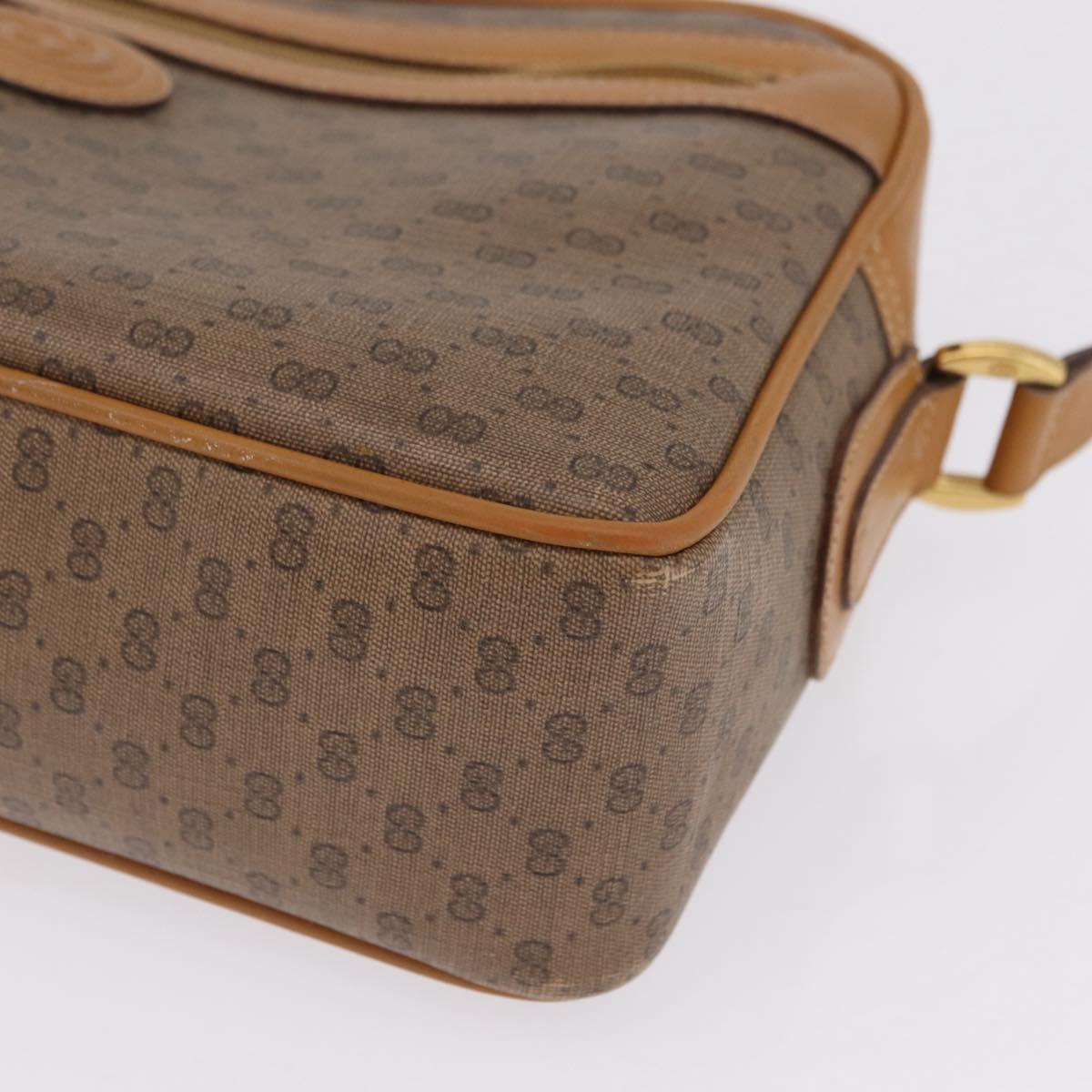 GUCCI Micro GG Shoulder Bag PVC Beige Gold Tone 001 113 0942 Auth ki6963