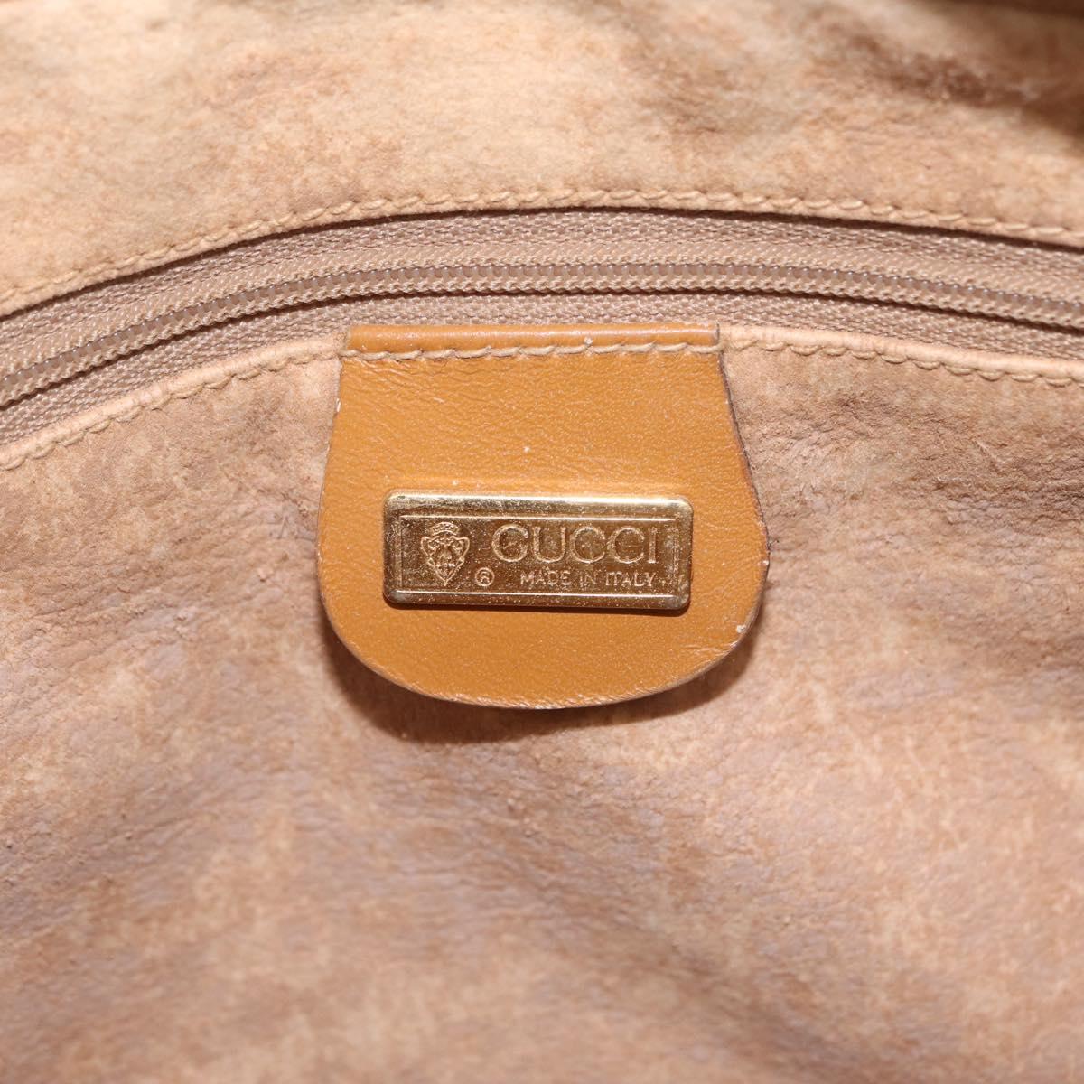 GUCCI Micro GG Shoulder Bag PVC Beige Gold Tone 001 113 0942 Auth ki6963