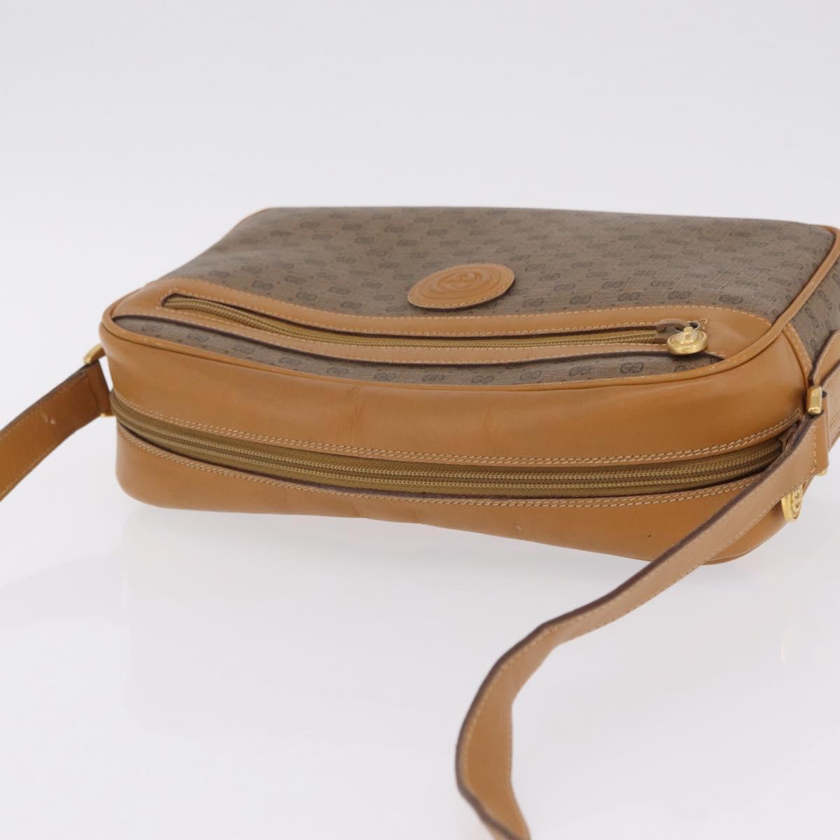 GUCCI Micro GG Shoulder Bag PVC Beige Gold Tone 001 113 0942 Auth ki6963