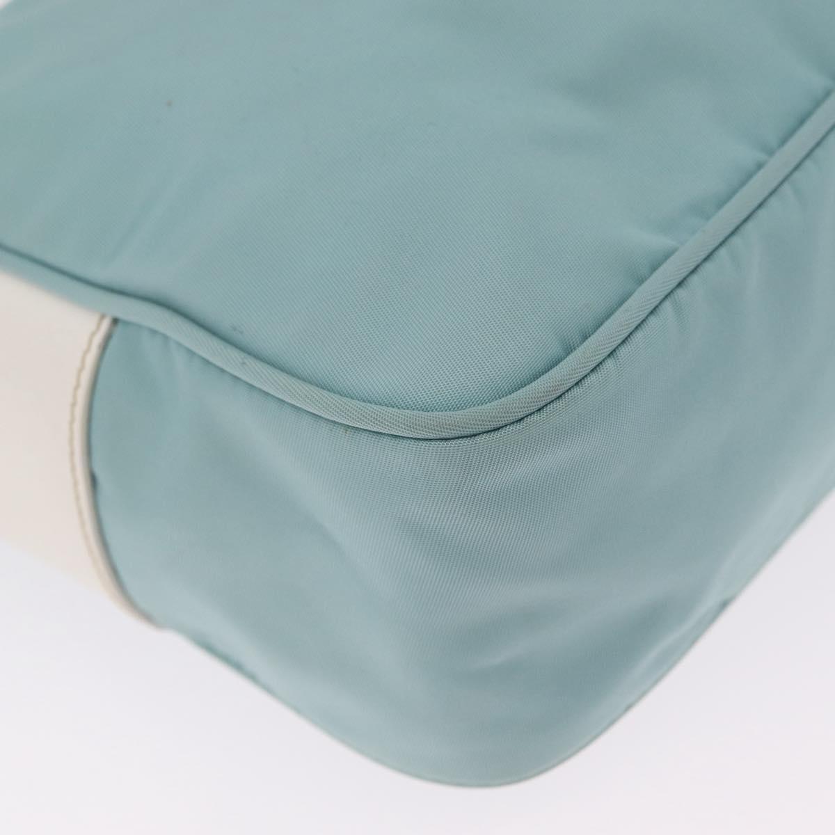 PRADA Shoulder Bag Nylon Light Blue Silver Auth ki6964A