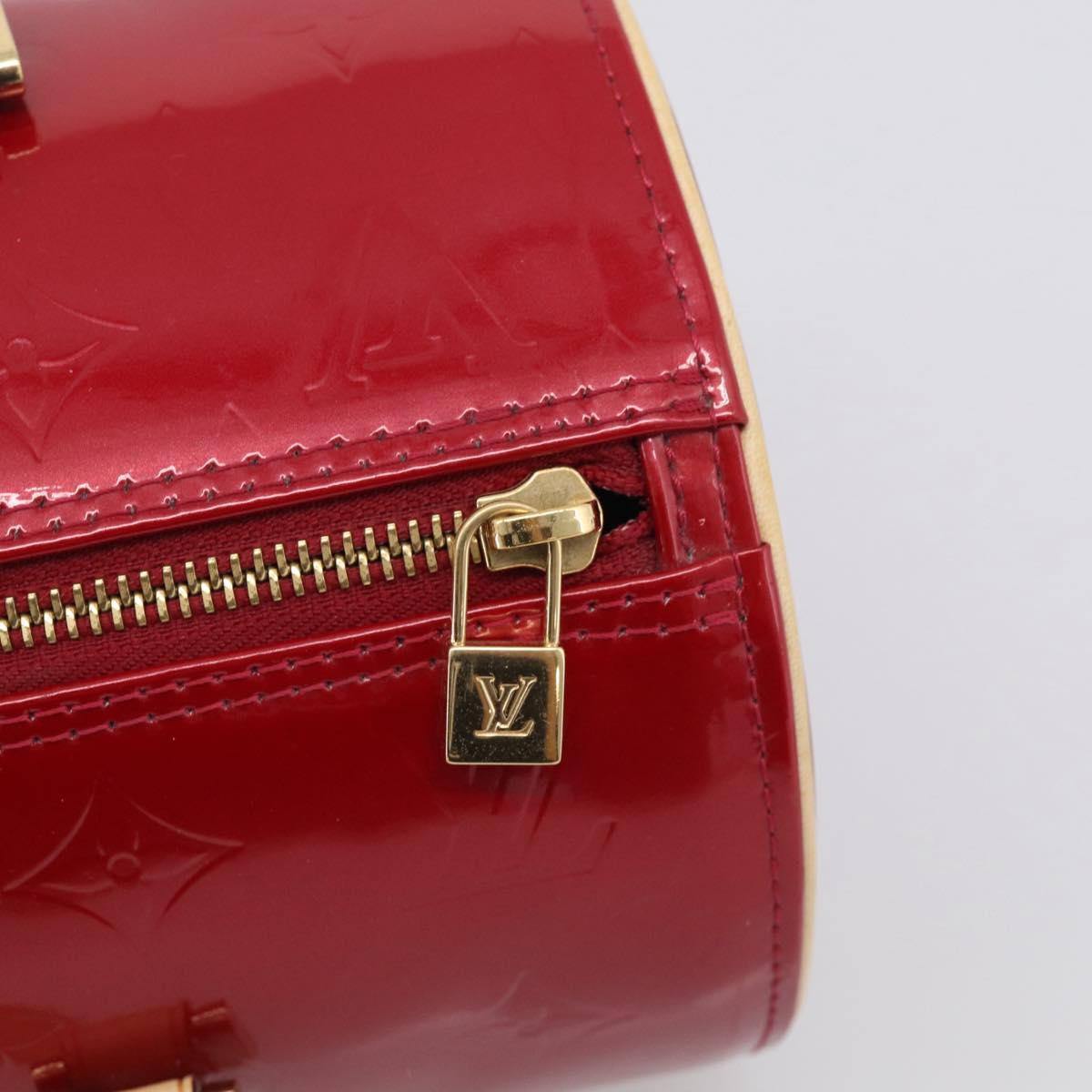 LOUIS VUITTON Monogram Vernis Bedford Hand Bag Red M91986 LV Auth ki6985V