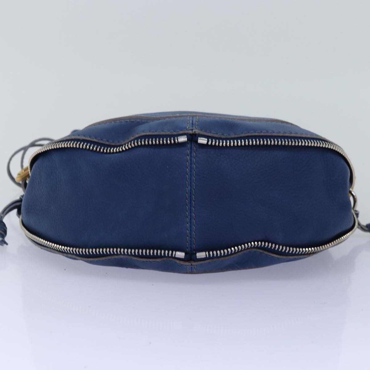 Chloe Paddington Shoulder Bag Leather Blue Auth kk230