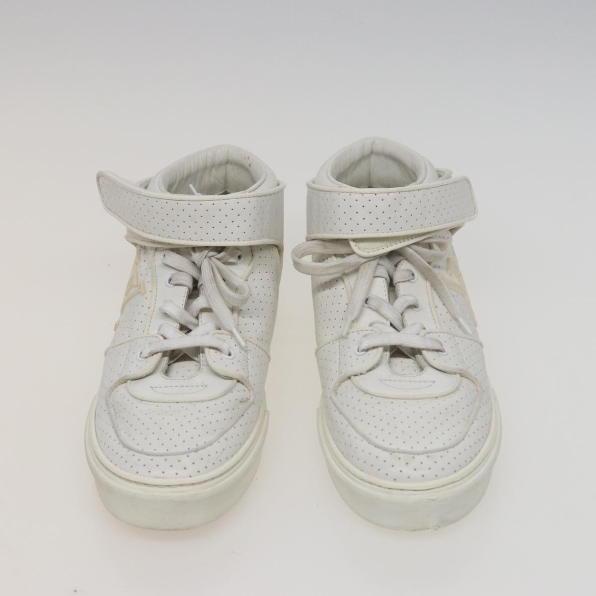 LOUIS VUITTON sneakers Leather White LV Auth kk232