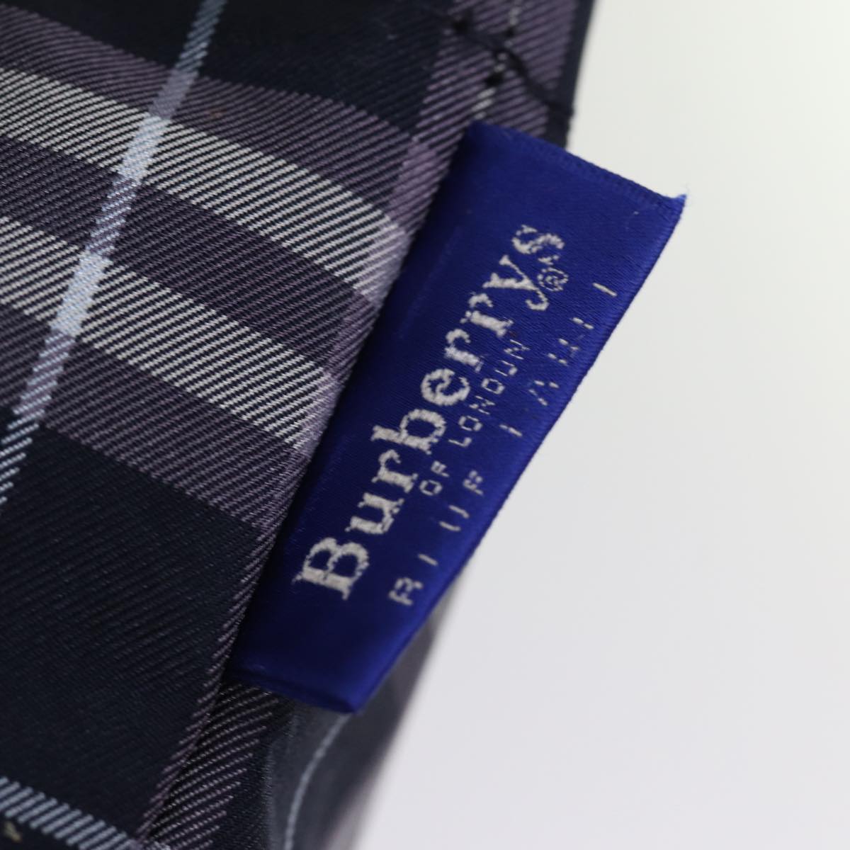 Burberrys Blue Label Nova Check Tote Bag Nylon Navy Auth kk240