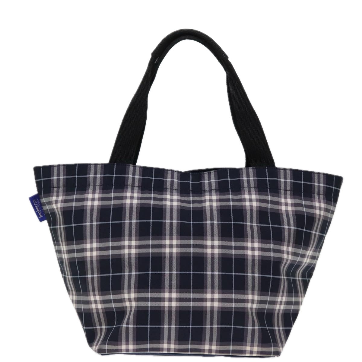 Burberrys Blue Label Nova Check Tote Bag Nylon Navy Auth kk240