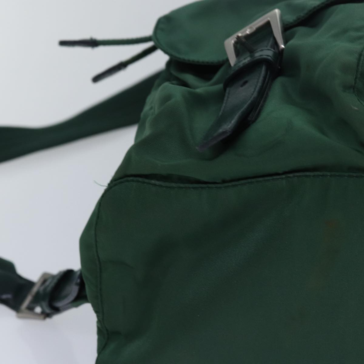 PRADA Backpack Nylon Green Auth kk262