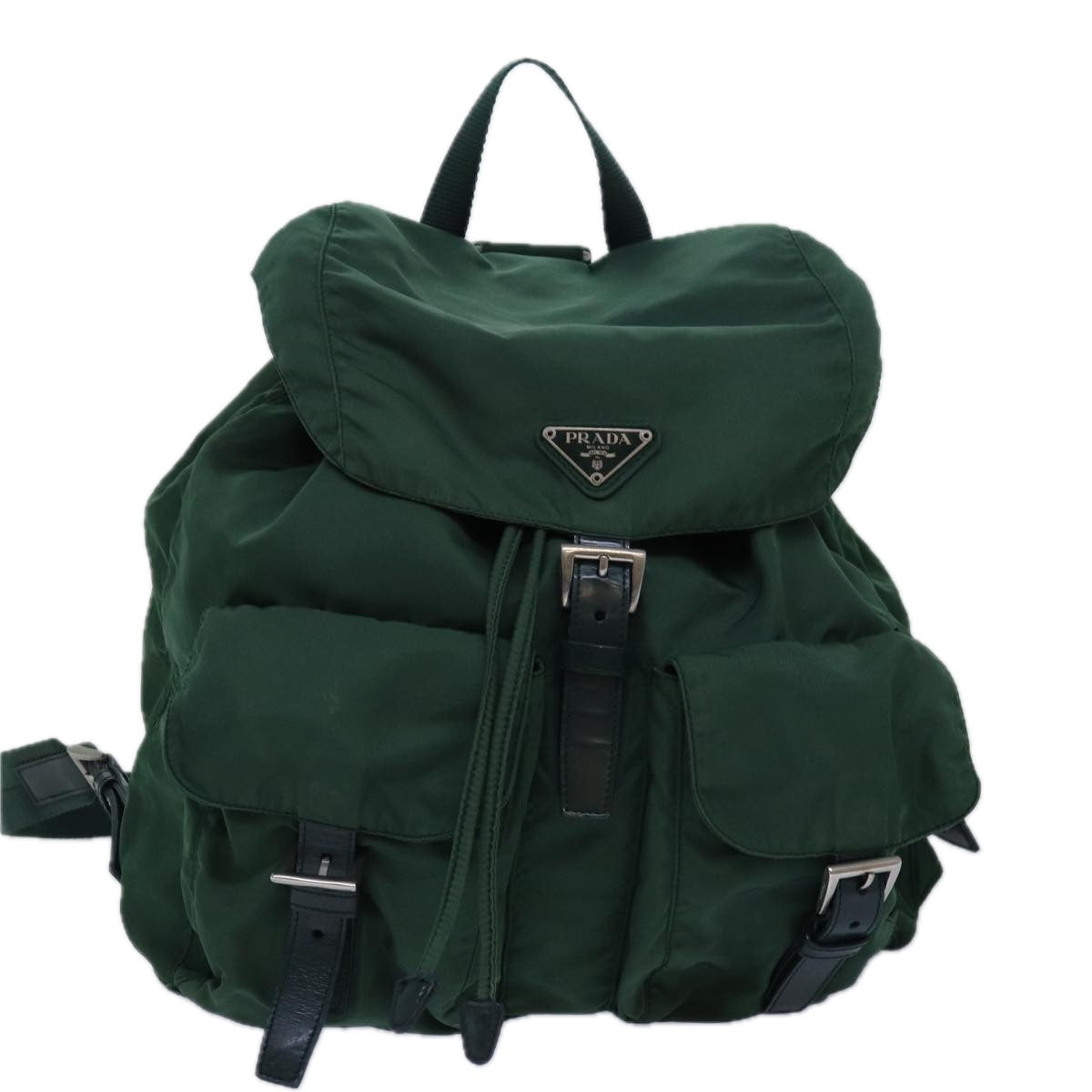 PRADA Backpack Nylon Green Auth kk262