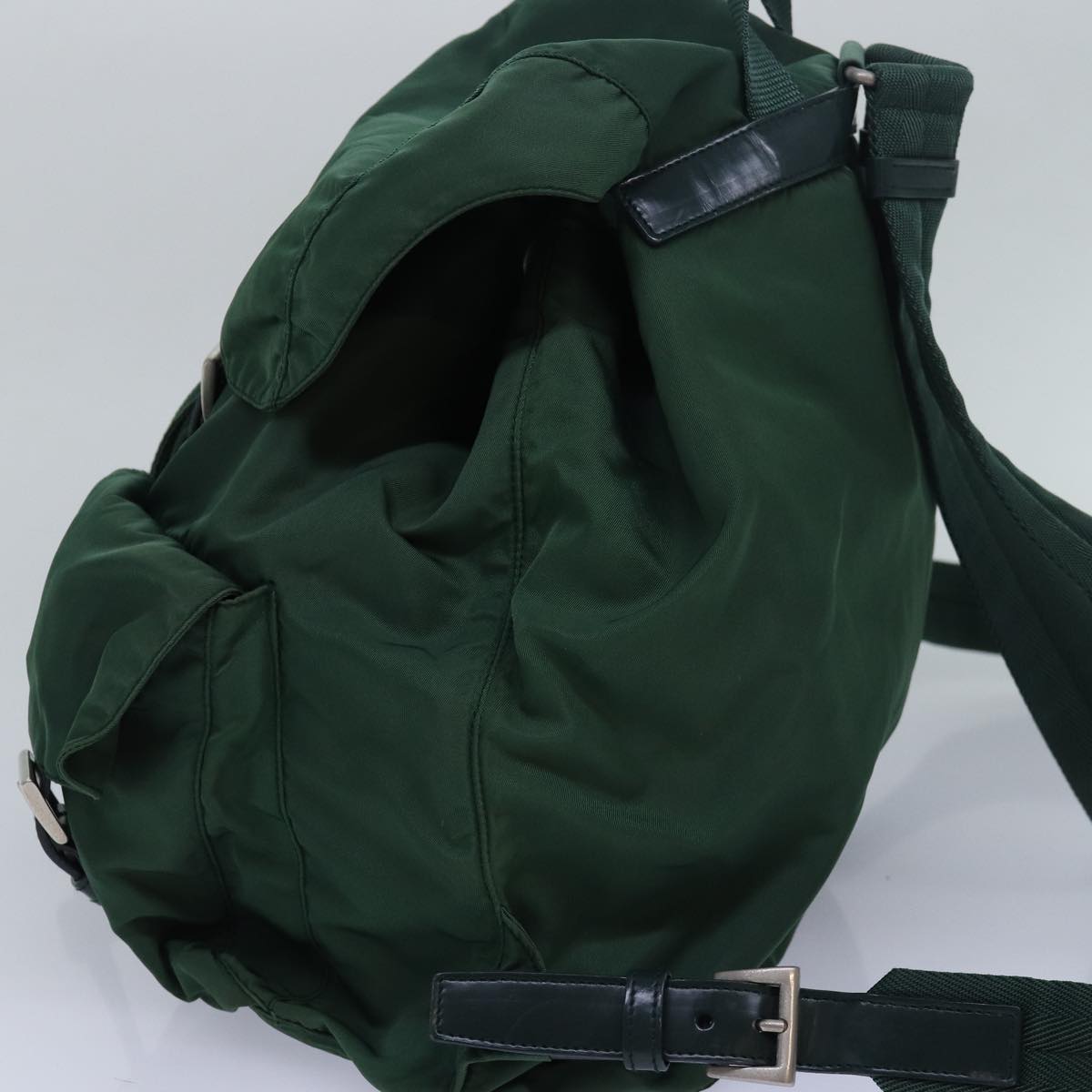 PRADA Backpack Nylon Green Auth kk262