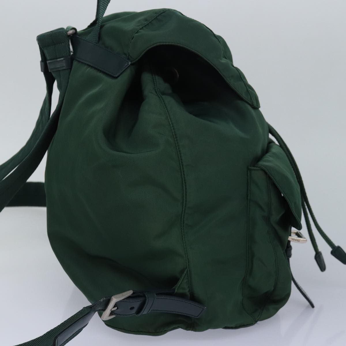 PRADA Backpack Nylon Green Auth kk262