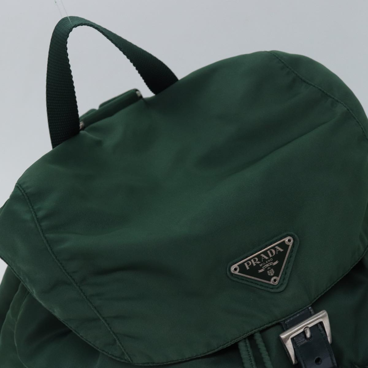 PRADA Backpack Nylon Green Auth kk262