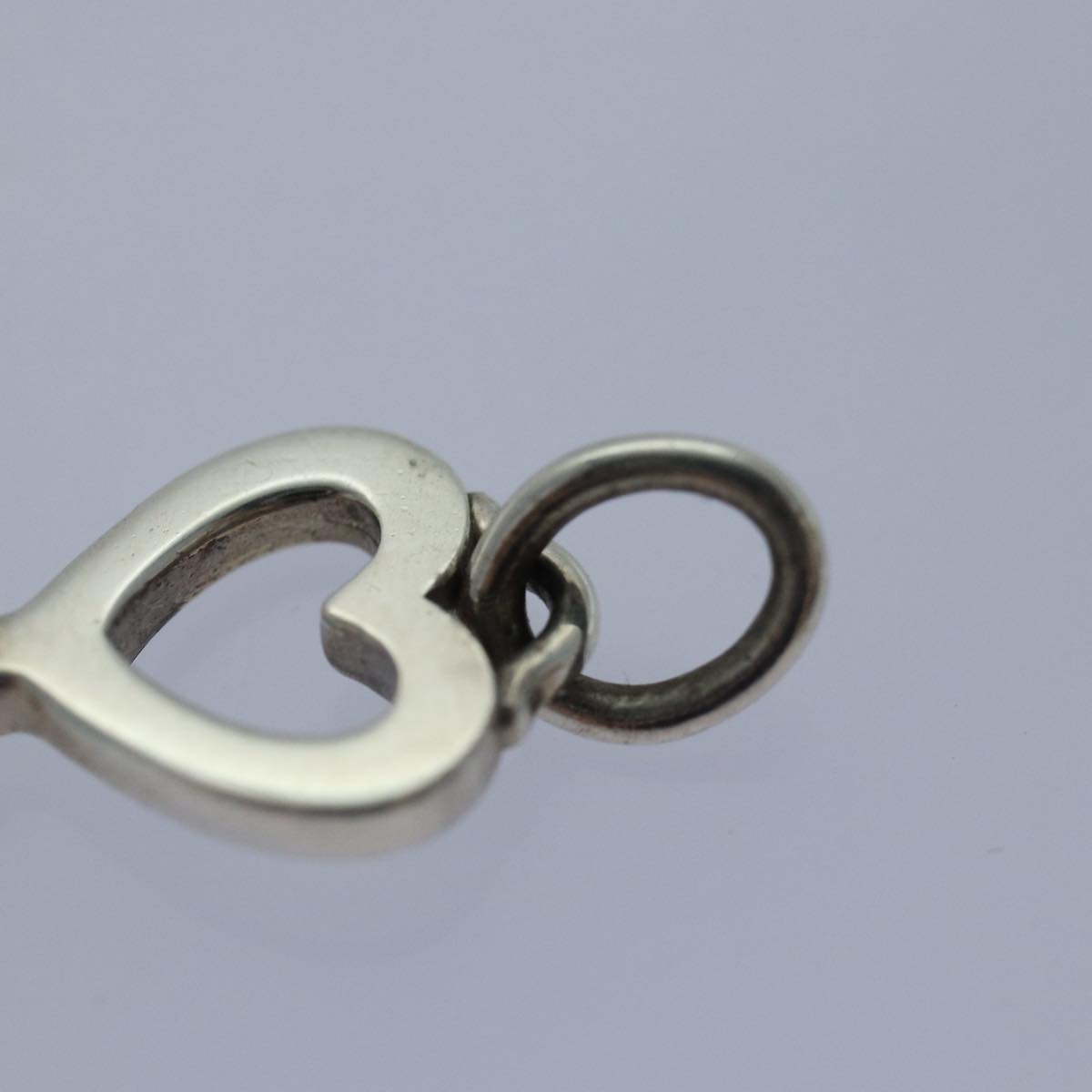 TIFFANY&Co. Heart key Necklace Charm Ag925 Silver Auth kk313