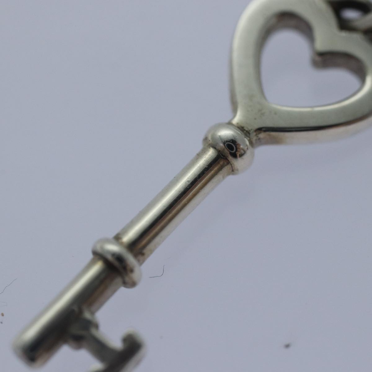 TIFFANY&Co. Heart key Necklace Charm Ag925 Silver Auth kk313