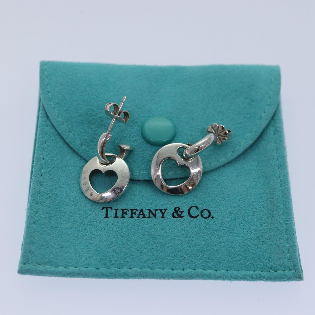 TIFFANY&Co. Pierce Earring Ag925 Silver Auth kk322