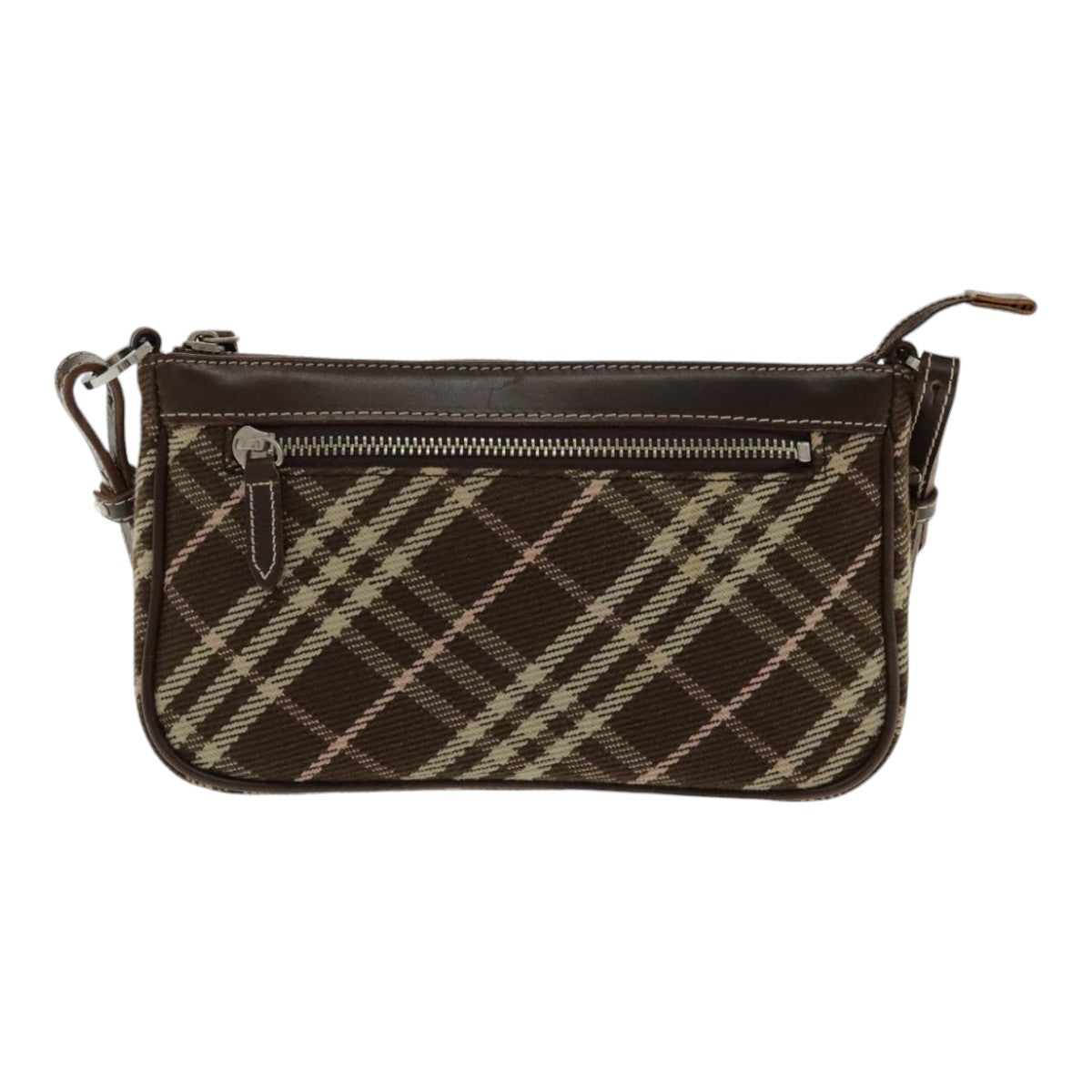 BURBERRY Nova Check Blue Label Shoulder Bag Canvas 2way Brown Auth kk356