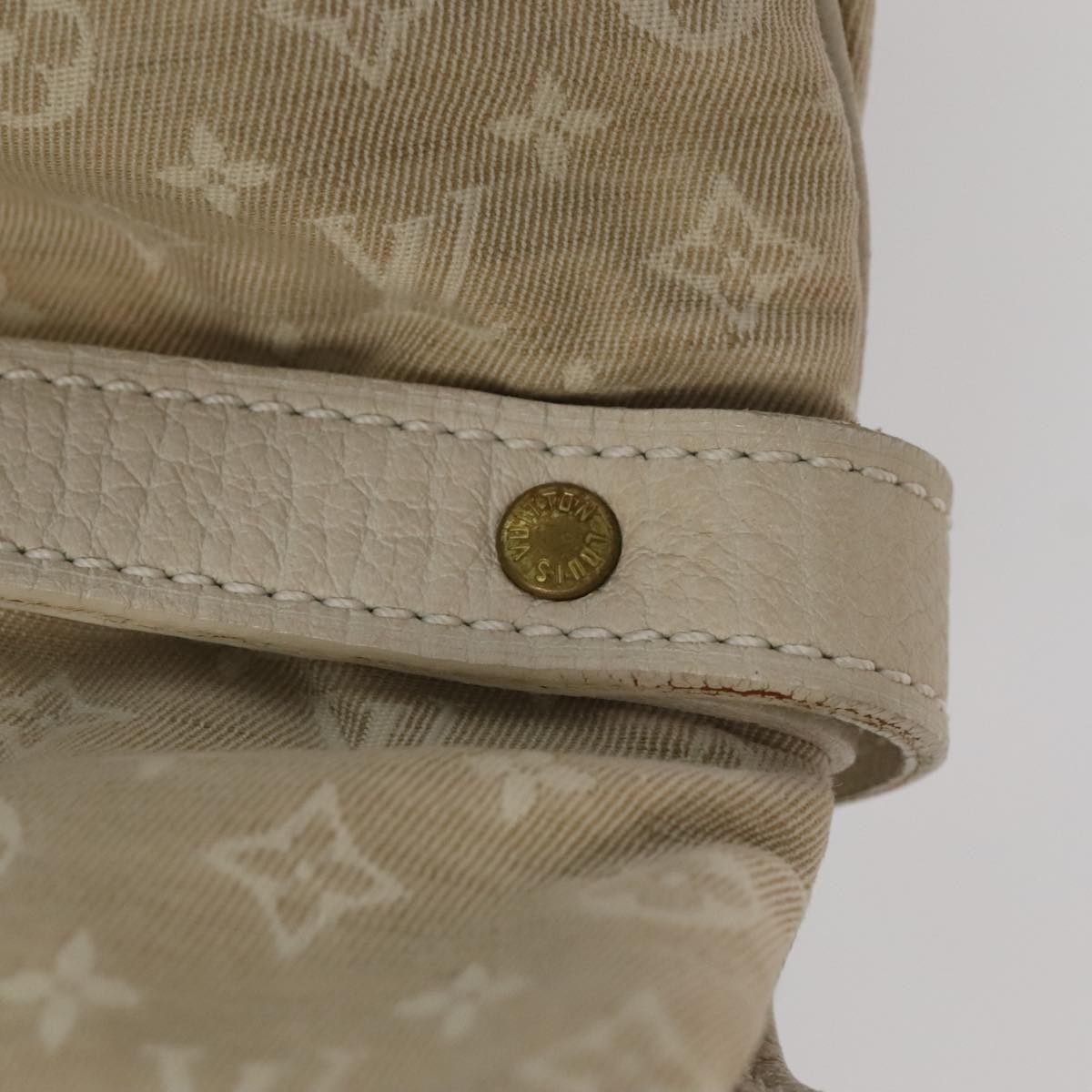 LOUIS VUITTON Monogram Mini Lin Saumur PM Shoulder Bag Ivory M95314 Auth kk368V