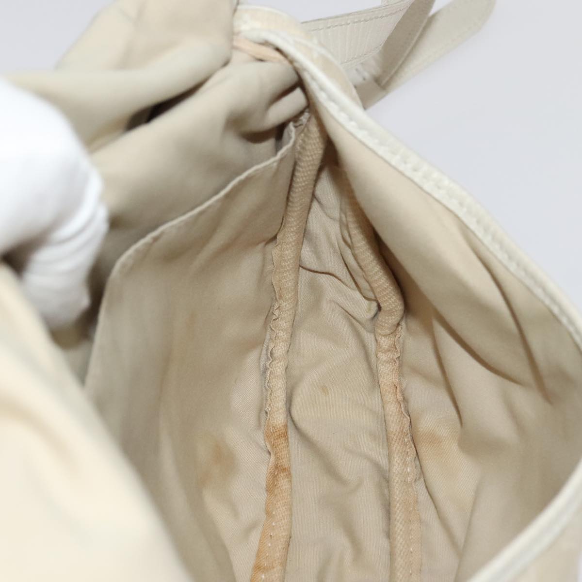 LOUIS VUITTON Monogram Mini Lin Saumur PM Shoulder Bag Ivory M95314 Auth kk368V