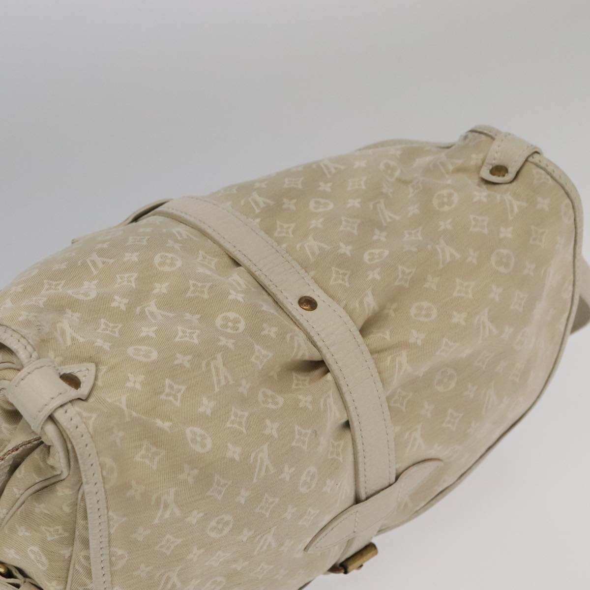 LOUIS VUITTON Monogram Mini Lin Saumur PM Shoulder Bag Ivory M95314 Auth kk368V