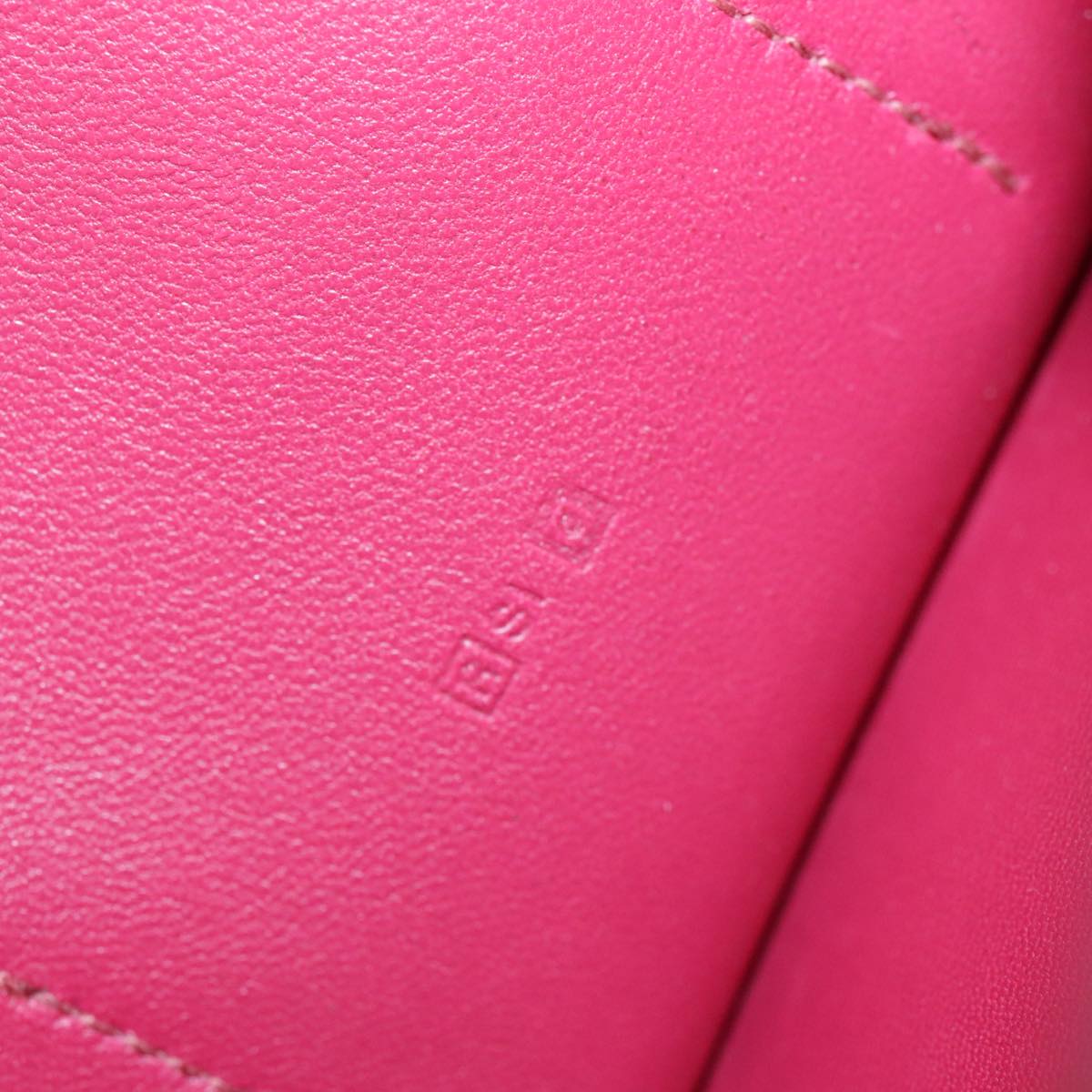 HERMES Dogon GM Wallet Leather Red Silver Auth kk428