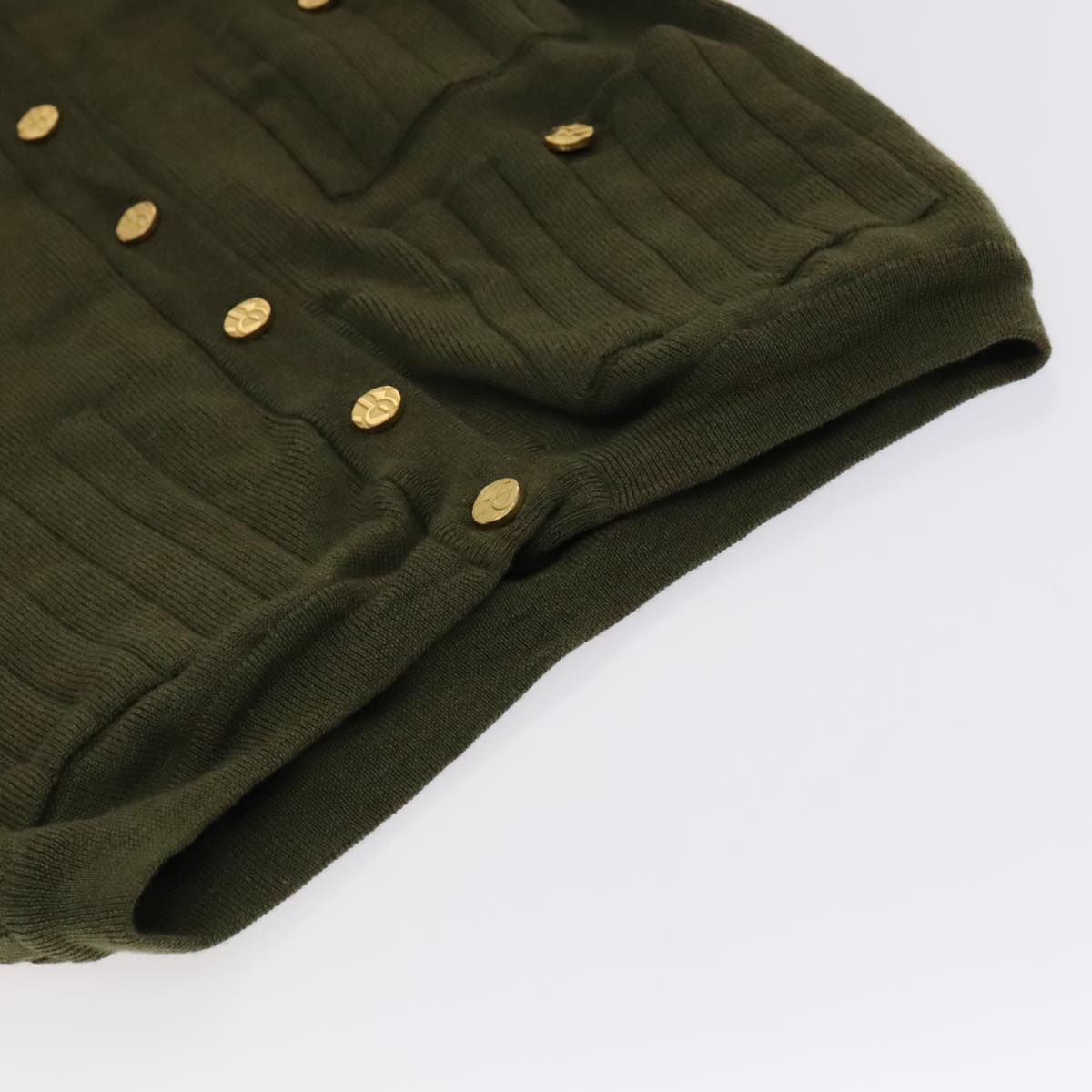 Salvatore Ferragamo Cardigan Wool M Khaki Auth kk430