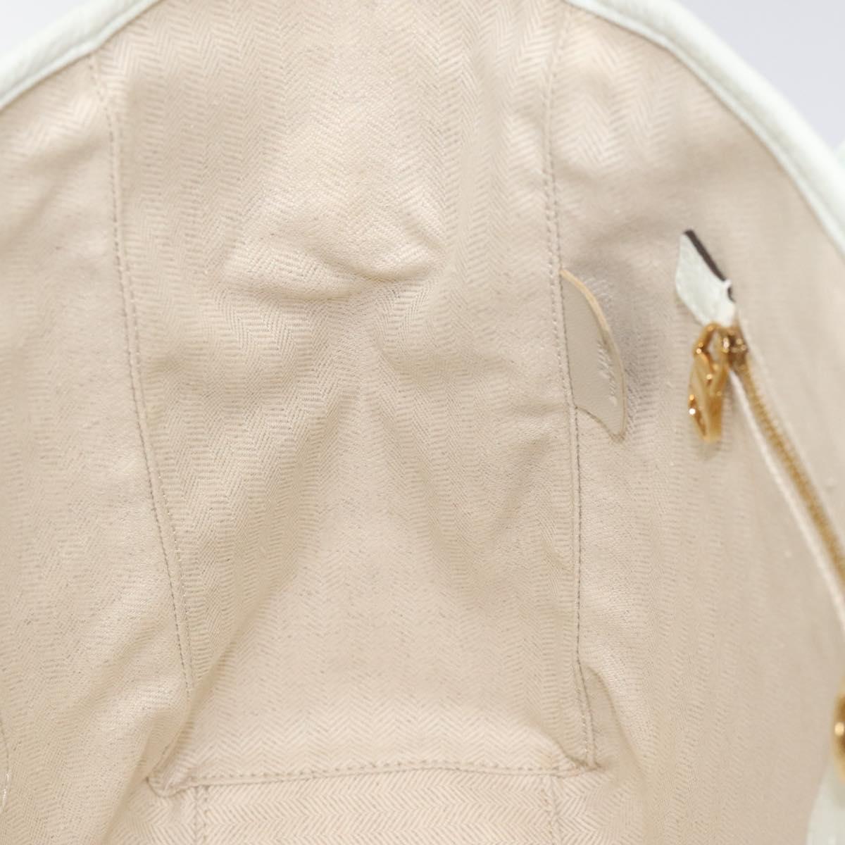 LOEWE Heritage Tote Bag Leather White Gold Auth kk436