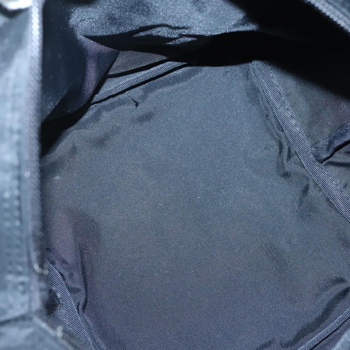 BURBERRY Nova Check Blue Label Hand Bag Nylon Beige Silver Auth kk458