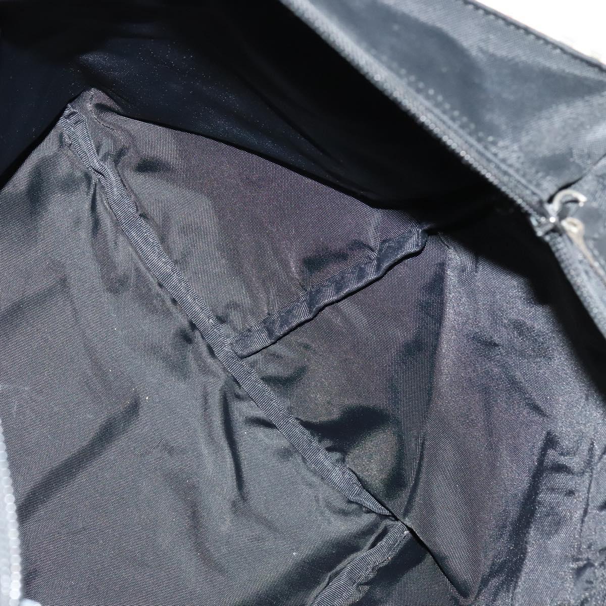 BURBERRY Nova Check Blue Label Tote Bag Nylon Beige Silver Auth kk468