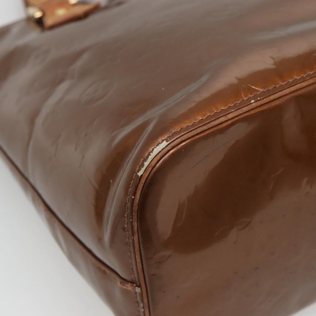 LOUIS VUITTON Monogram Vernis Houston Hand Bag Bronze M91122 LV Auth kk480