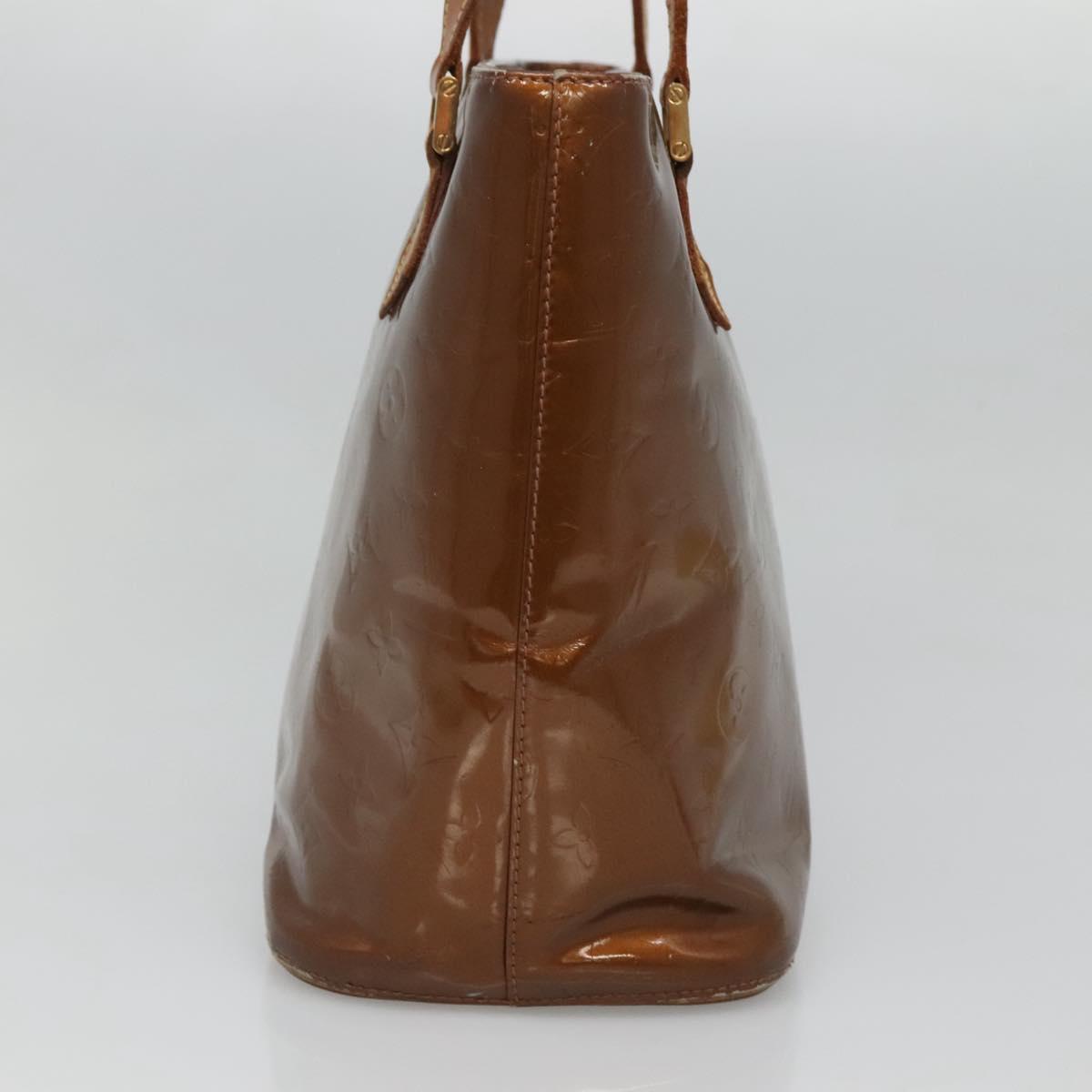 LOUIS VUITTON Monogram Vernis Houston Hand Bag Bronze M91122 LV Auth kk480