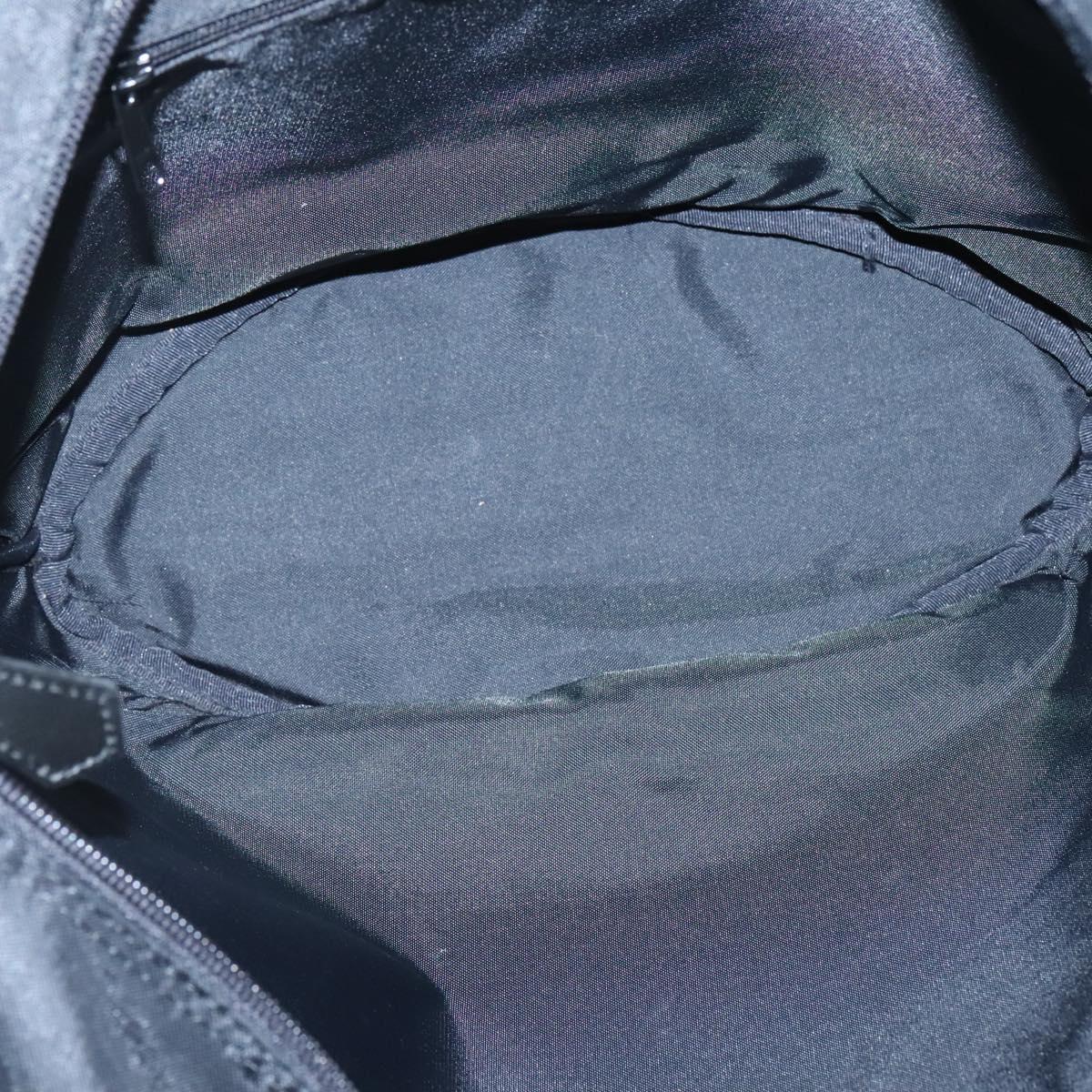 Burberrys Nova Check Blue Label Tote Bag Nylon Black Silver Auth kk486