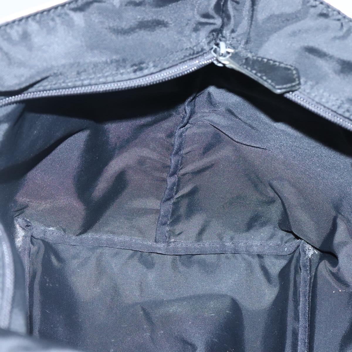 Burberrys Nova Check Blue Label Tote Bag Nylon Beige Silver Auth kk487