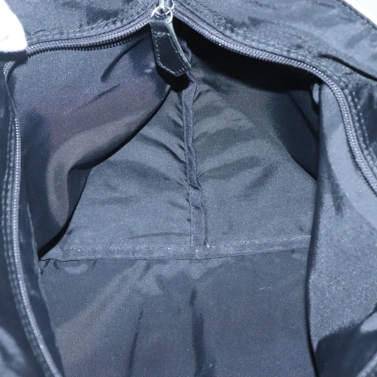 Burberrys Nova Check Blue Label Tote Bag Nylon Beige Silver Auth kk487