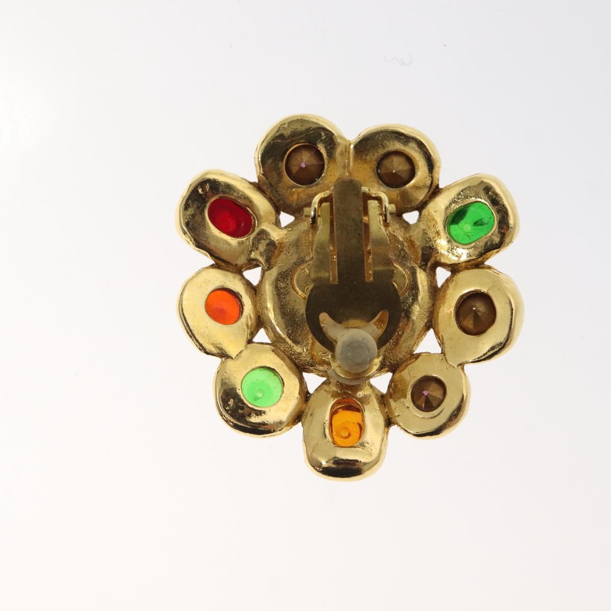 CHANEL Gripoa Earring metal Gold CC Auth kk494