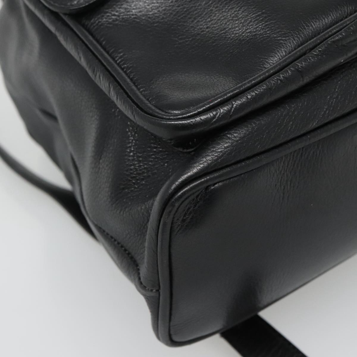 GUCCI Bamboo Backpack Leather Black Gold 003 2058 0030 Auth kk534