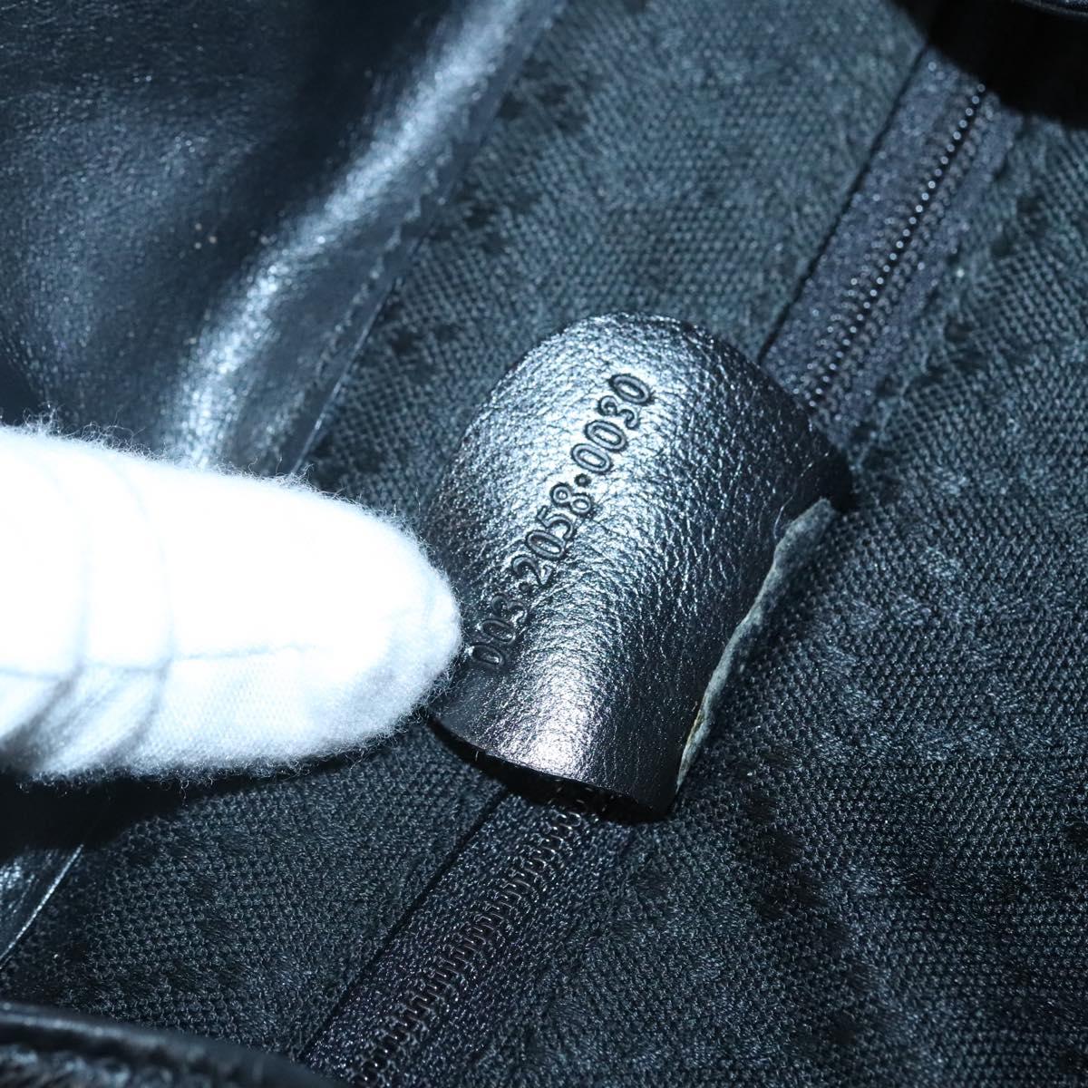 GUCCI Bamboo Backpack Leather Black Gold 003 2058 0030 Auth kk534