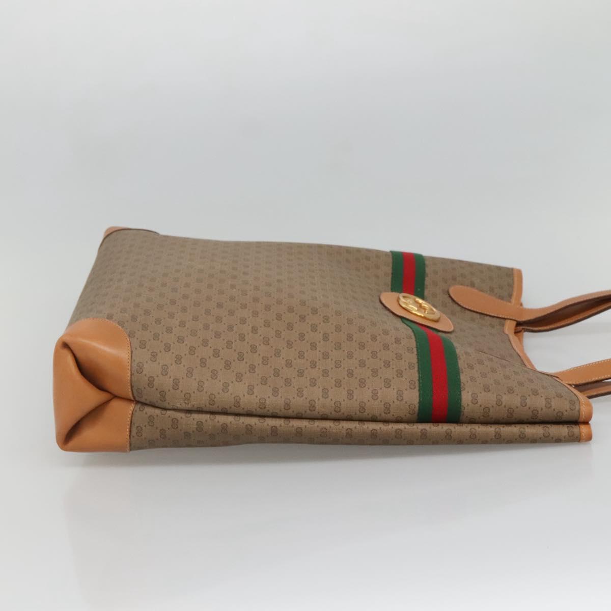 GUCCI Micro GG Supreme Web Sherry Line Bag PVC Beige 002 904 0131 Auth kk538