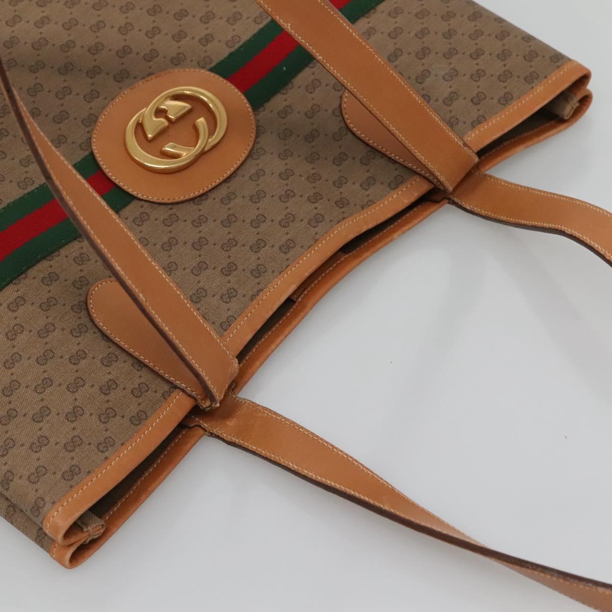 GUCCI Micro GG Supreme Web Sherry Line Bag PVC Beige 002 904 0131 Auth kk538