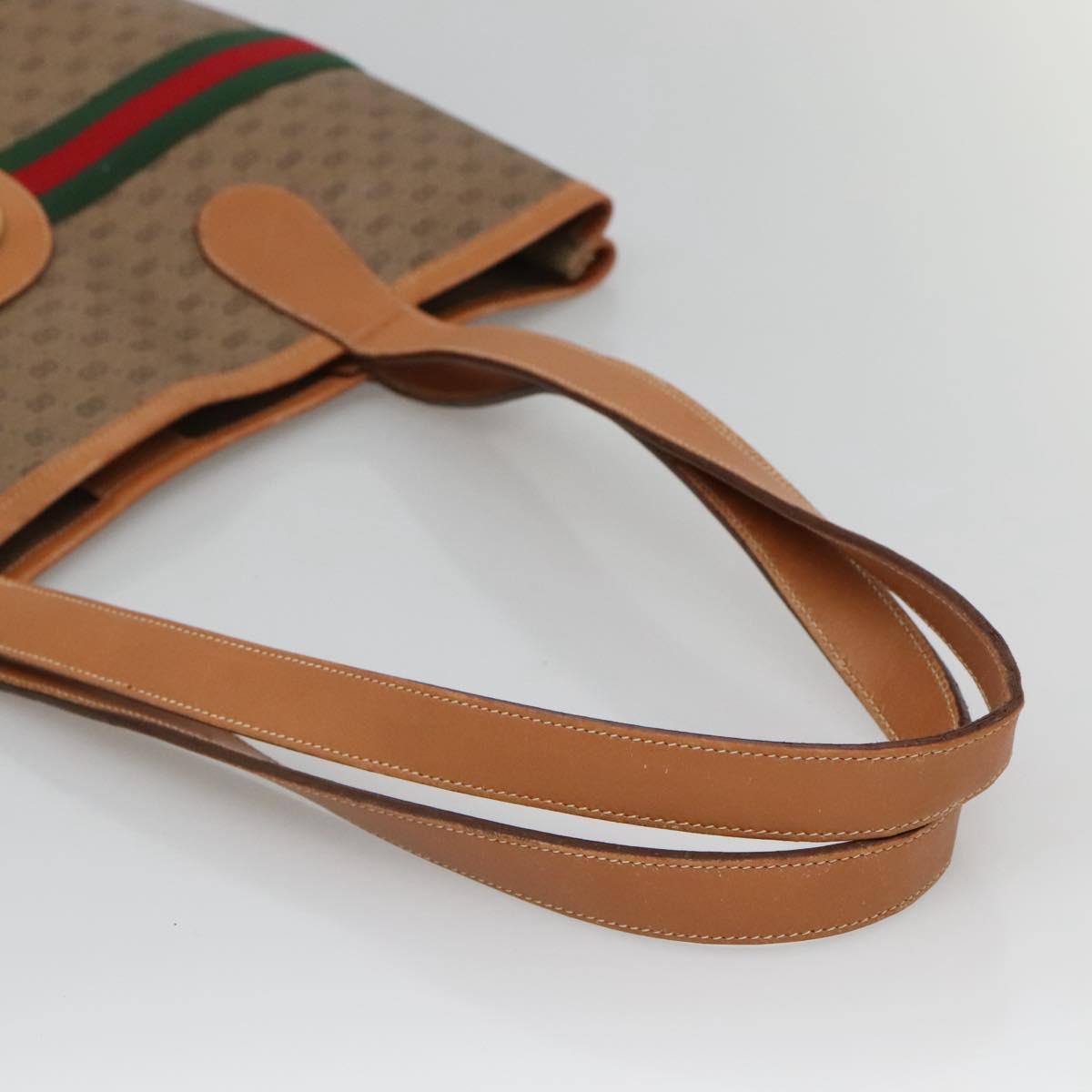 GUCCI Micro GG Supreme Web Sherry Line Bag PVC Beige 002 904 0131 Auth kk538