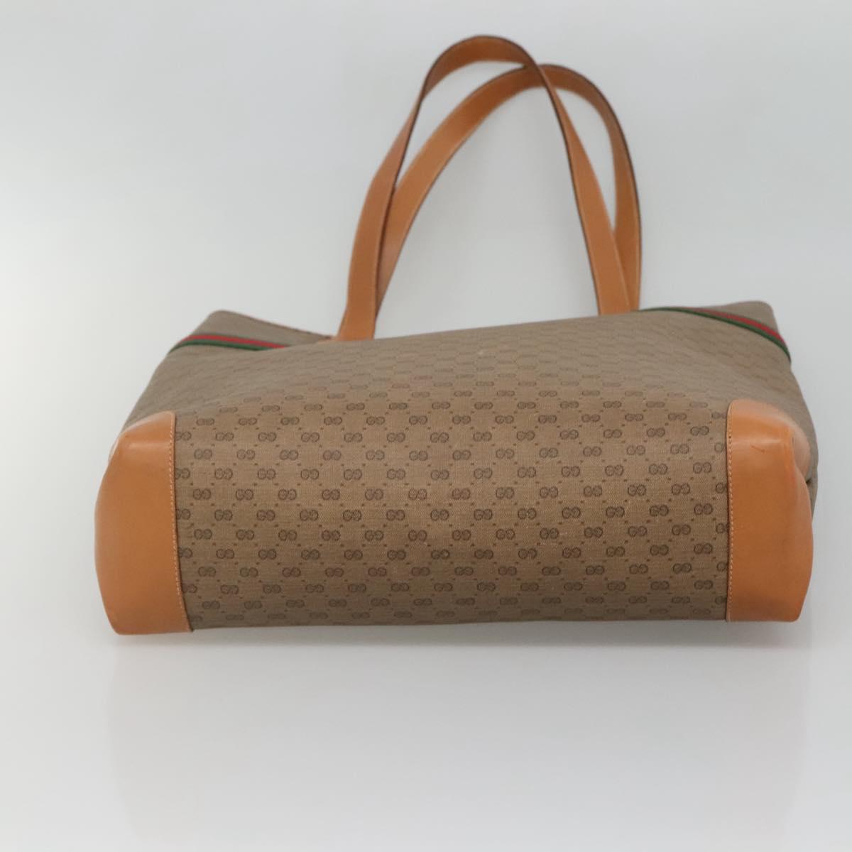 GUCCI Micro GG Supreme Web Sherry Line Bag PVC Beige 002 904 0131 Auth kk538