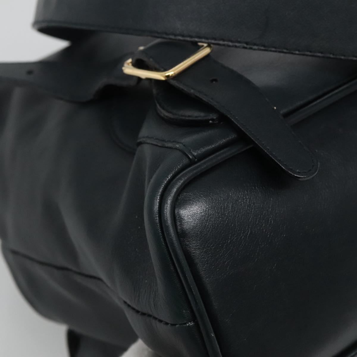 GUCCI Bamboo Backpack Leather Green Gold 003 2058 0016 Auth kk545
