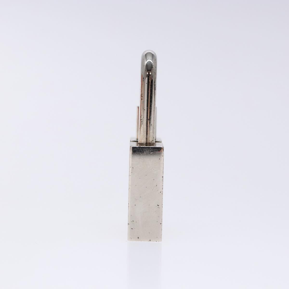 HERMES H Logo Cadena Charm metal Silver Auth kk547