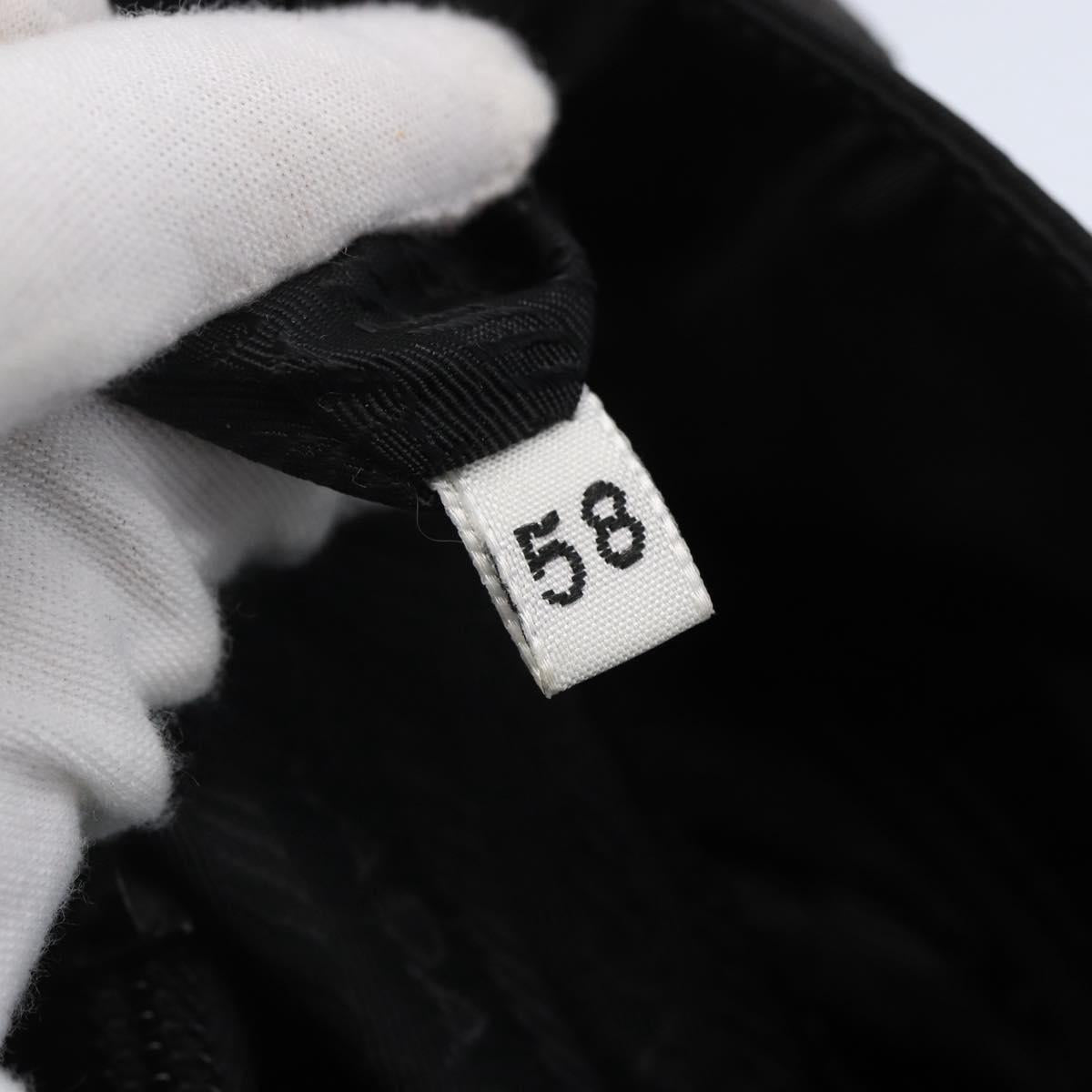 PRADA Shoulder Bag Nylon Leather Black Silver Auth kk556