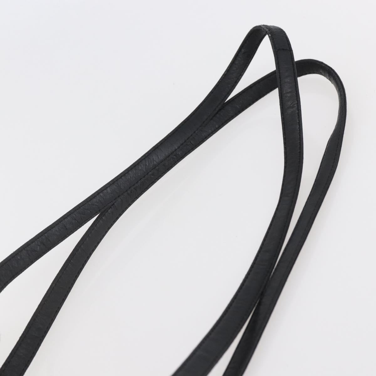 PRADA Shoulder Bag Nylon Leather Black Silver Auth kk556