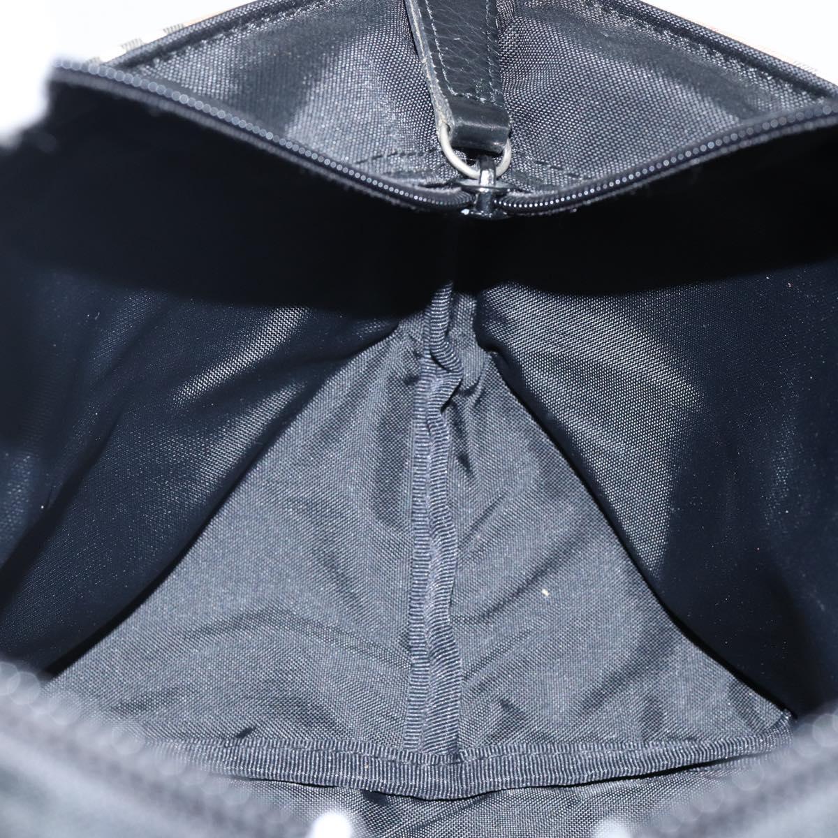 Burberrys Nova Check Blue Label Hand Bag Nylon Beige Silver Auth kk557