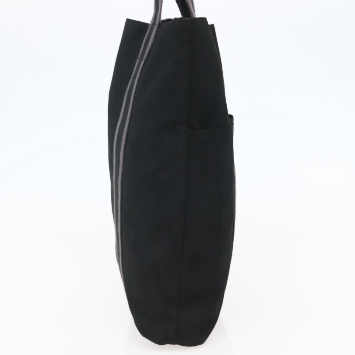HERMES Fourre Tout Cabass Tote Bag Canvas Black Auth kk560