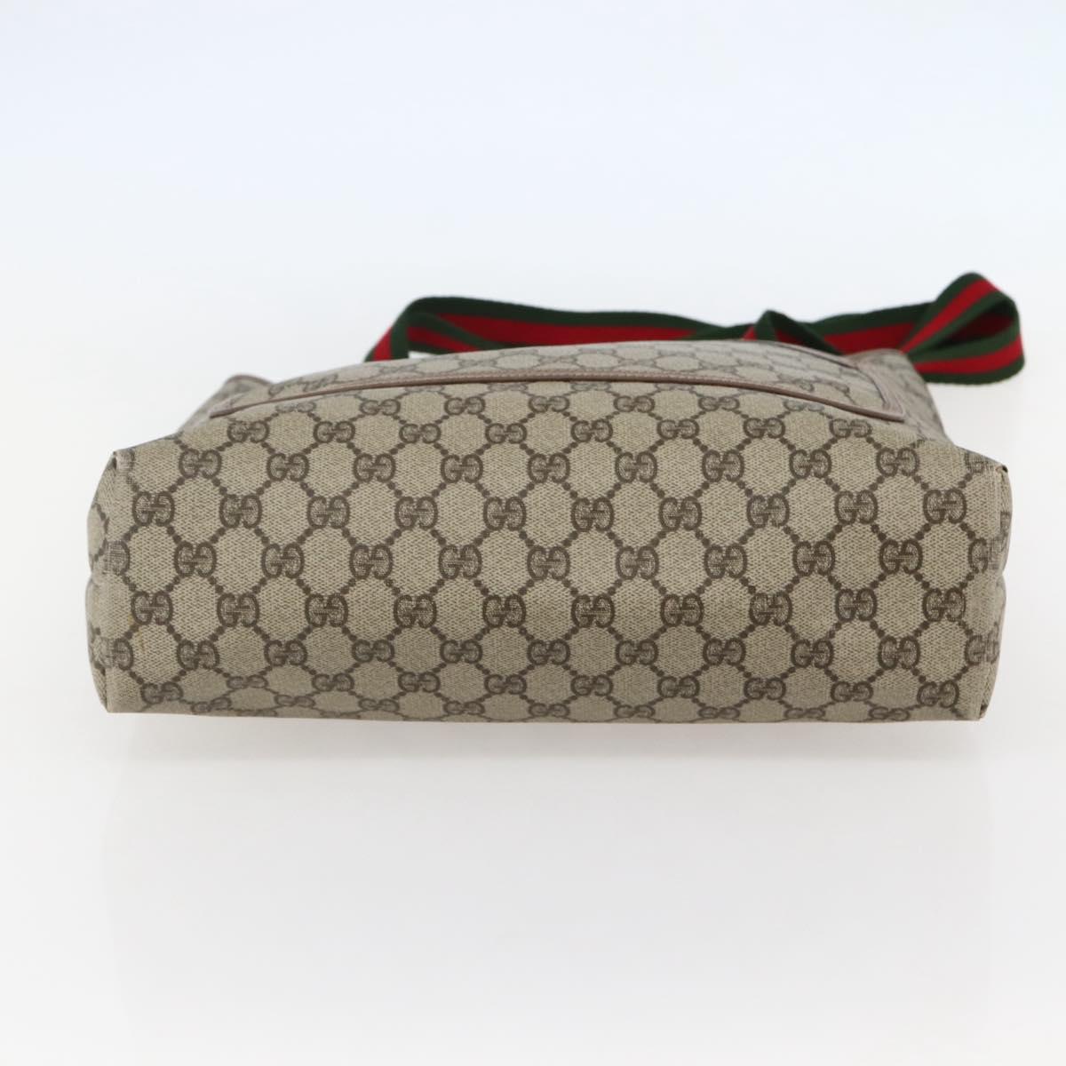 GUCCI GG Supreme Web Sherry Line Tote Bag PVC Beige 002 123 6487 Auth kk562